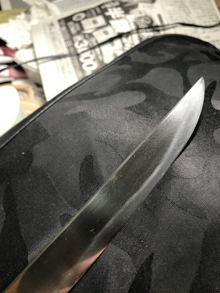 研ぎ上がりの刃 透明感と映り